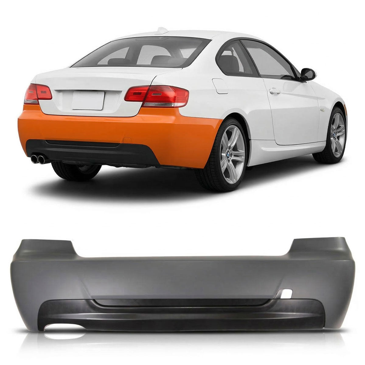 Heckstoßstange mit Diffusor passend für BMW 3er E92 E93 2006-2013 – Ansicht 1