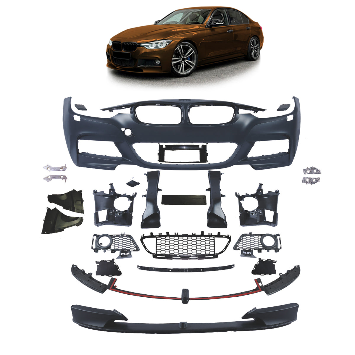 Frontstoßstange Sport mit PDC passend für BMW 3er F30 F31 2011-2015 – Ansicht 1