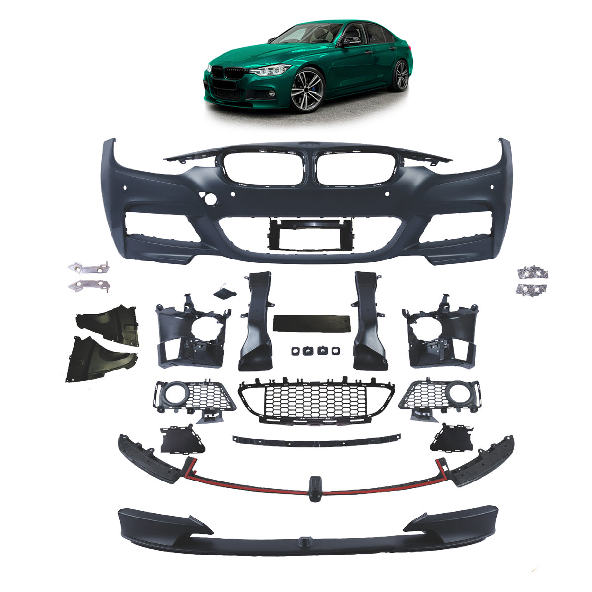 Frontstoßstange Sport mit SRA passend für BMW 3er F30 F31 2011-2015 – Ansicht 1