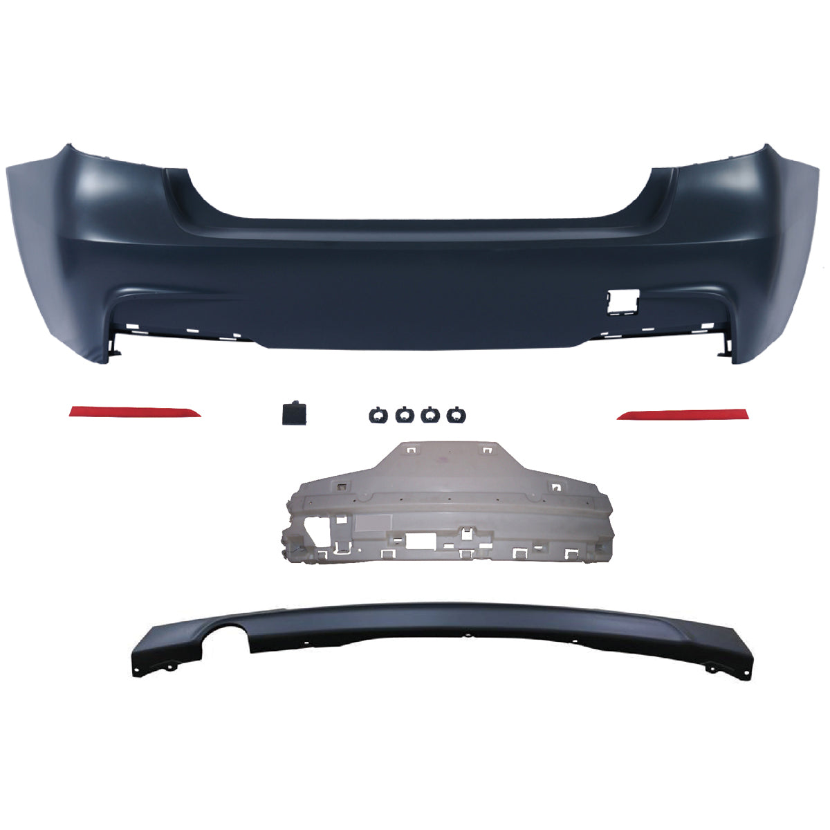 Heckstoßstange Sport mit Diffusor passend für BMW 3 (F30) Limousine 2011-2018 – Ansicht 2