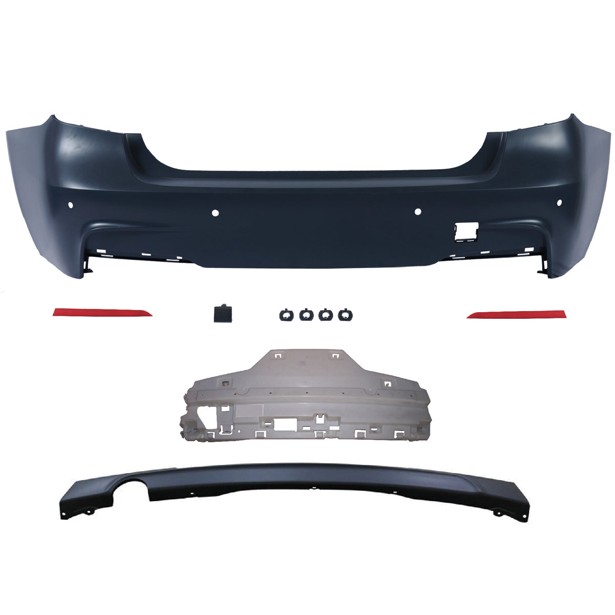 Heckstoßstange M-Tech mit PDC mit Diffusor passend für BMW 3er F30 2011-2018 – Ansicht 2