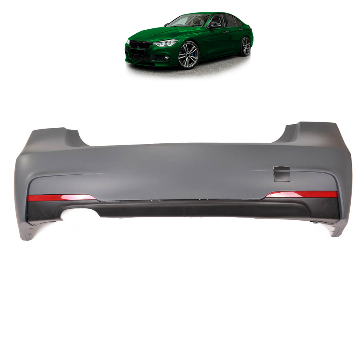 Heckstoßstange Sport mit Diffusor passend für BMW 3 (F30) Limousine 2011-2018 – Ansicht 1