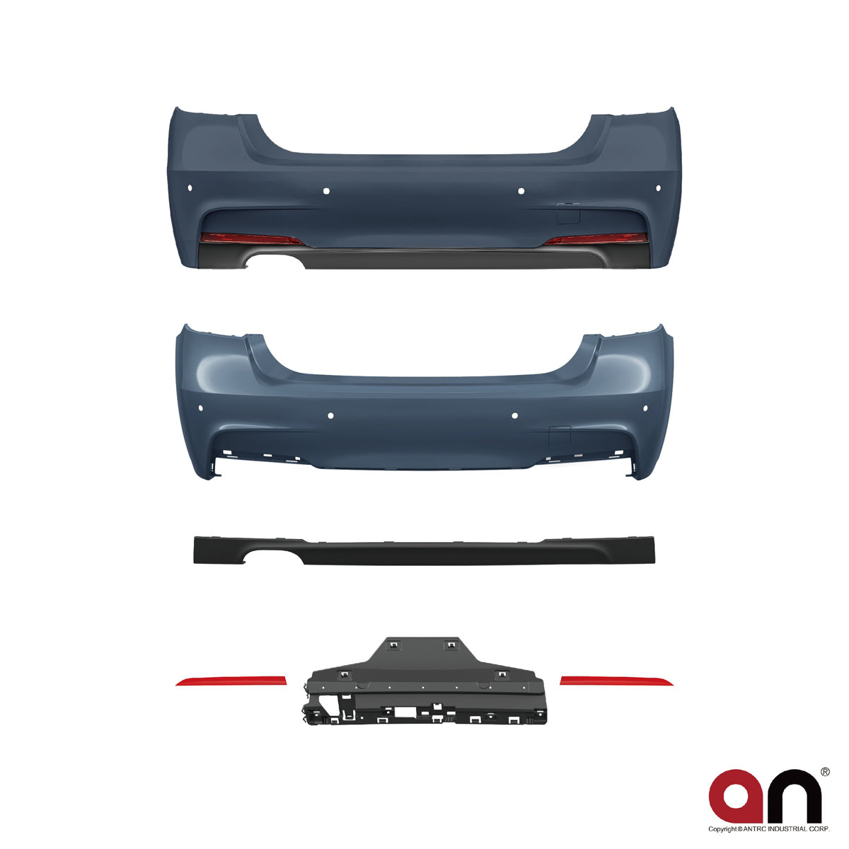 Heckstoßstange M-Tech mit PDC mit Diffusor passend für BMW 3er F30 Limousine 12-18 – Ansicht 2