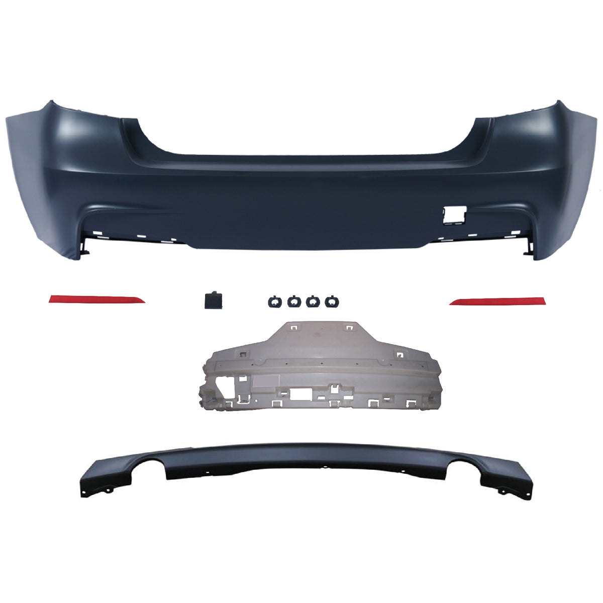 Heckstoßstange Sport mit Diffusor passend für BMW 3 (F30) Limousine 2011-2018 – Ansicht 2