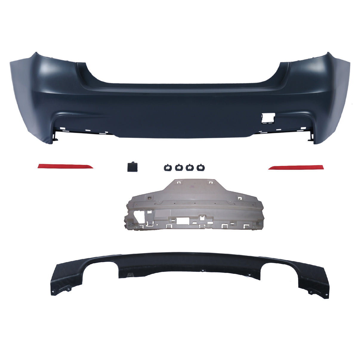 Heckstoßstange Sport mit Diffusor passend für BMW 3er (F30) Limousine 2011-2018 – Ansicht 2
