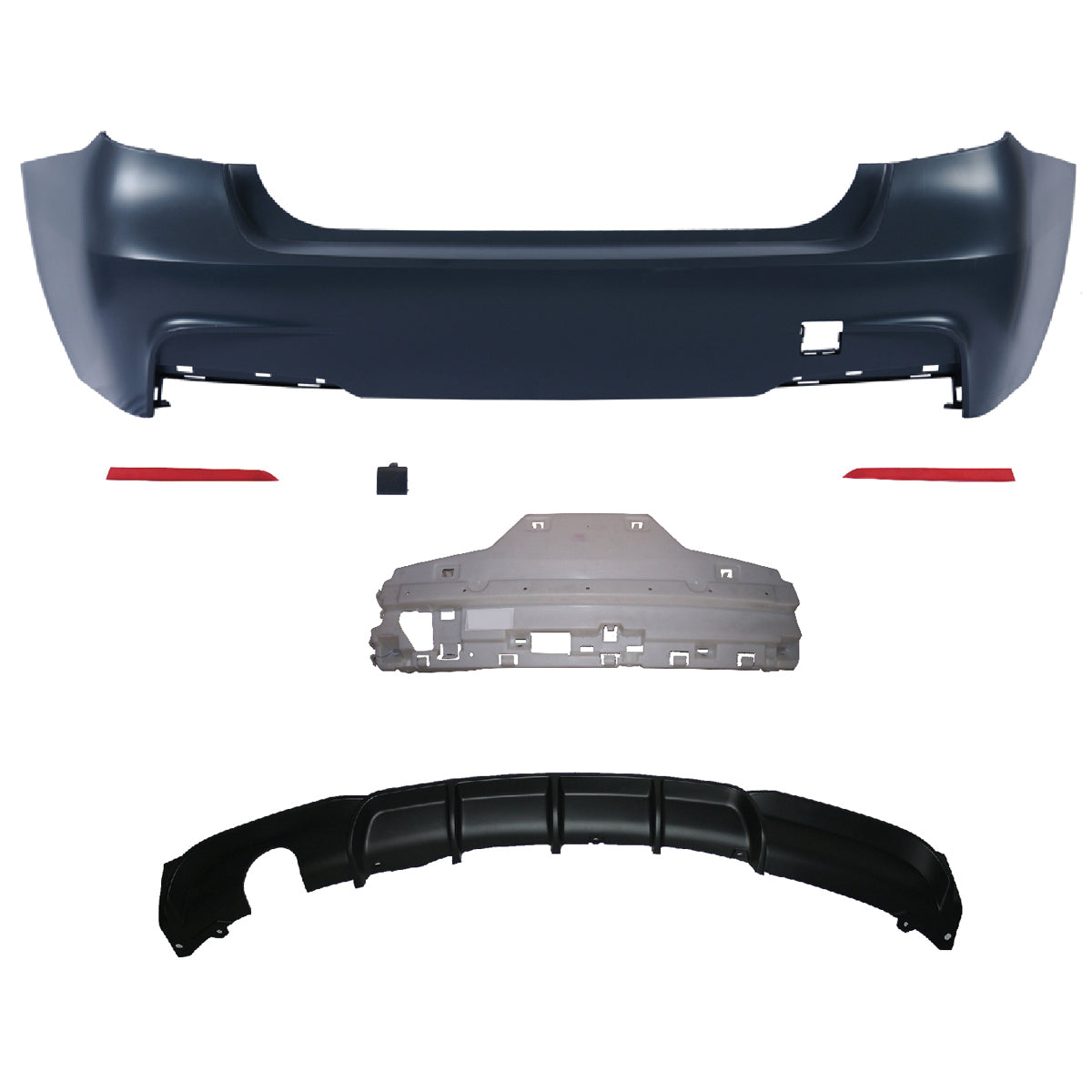 Heckstoßstange Sport mit Diffusor passend für BMW 3er (F30) Limousine 2011-2018 – Ansicht 2