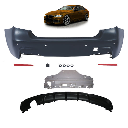 Heckstoßstange mit PDC mit Diffusor passend für BMW 3er F30 Limousine 2011-2018 – Ansicht 1