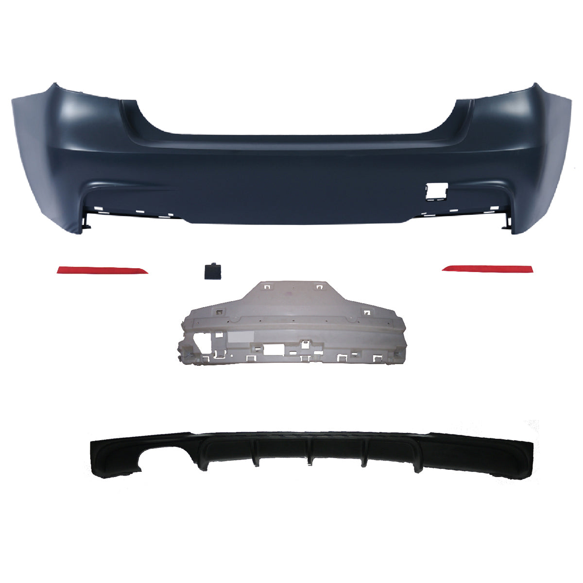 Heckstoßstange Sport mit Diffusor passend für BMW 3 (F30) Limousine 2011-2018 – Ansicht 2