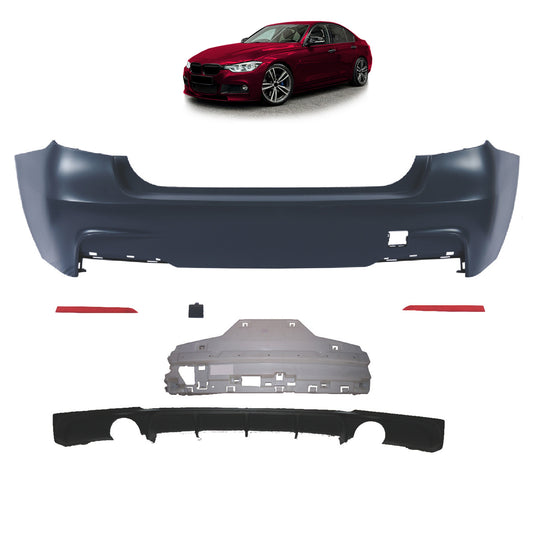 Heckstoßstange Sport mit Diffusor passend für BMW 3 (F30) Limousine 2011-2018 – Ansicht 1