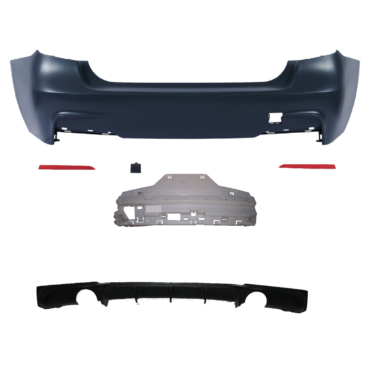 Heckstoßstange Sport mit Diffusor passend für BMW 3 (F30) Limousine 2011-2018 – Ansicht 2