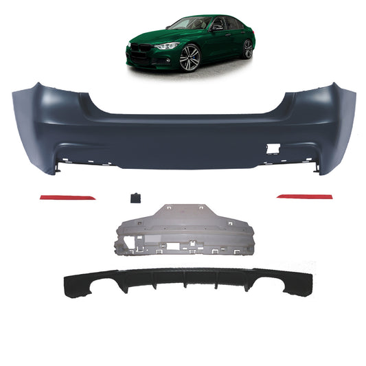 Heckstoßstange Sport mit Diffusor passend für BMW 3 (F30) Limousine 2011-2018 – Ansicht 1