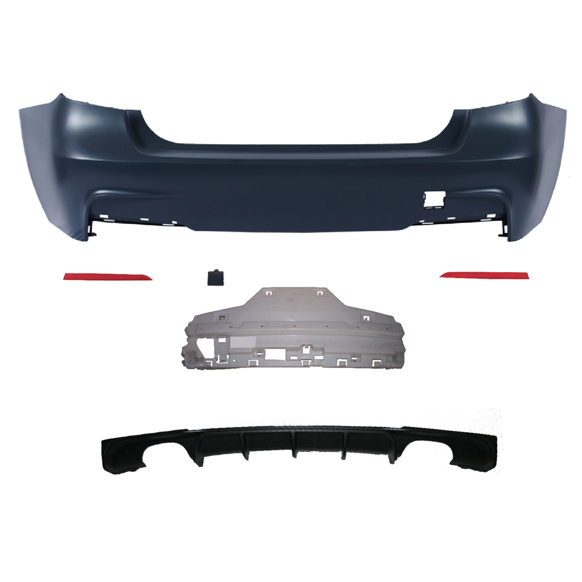 Heckstoßstange Sport mit Diffusor passend für BMW 3 (F30) Limousine 2011-2018 – Ansicht 2