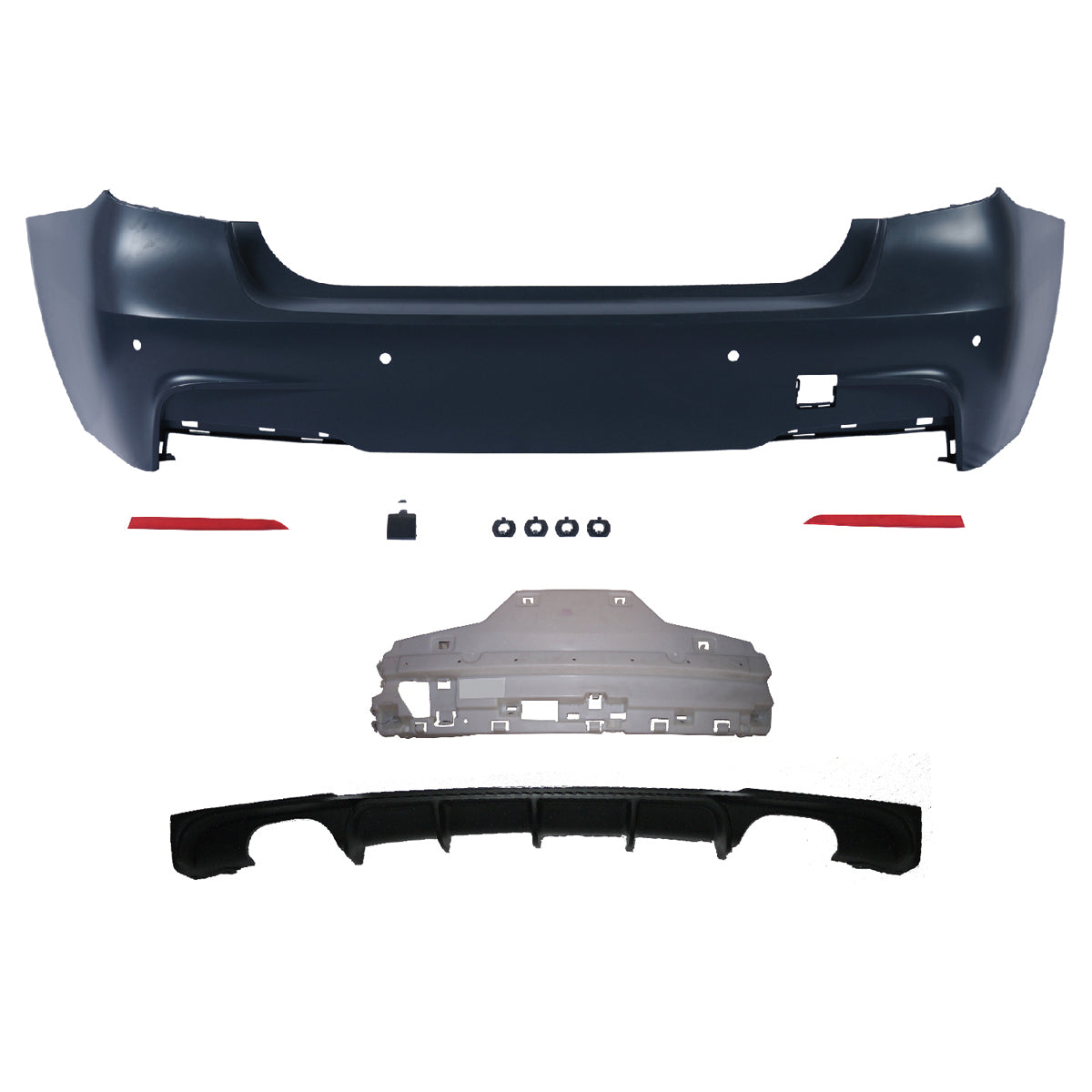 Heckstoßstange M-Tech mit PDC mit Diffusor passend für BMW 3er F30 2011-2018 – Ansicht 2