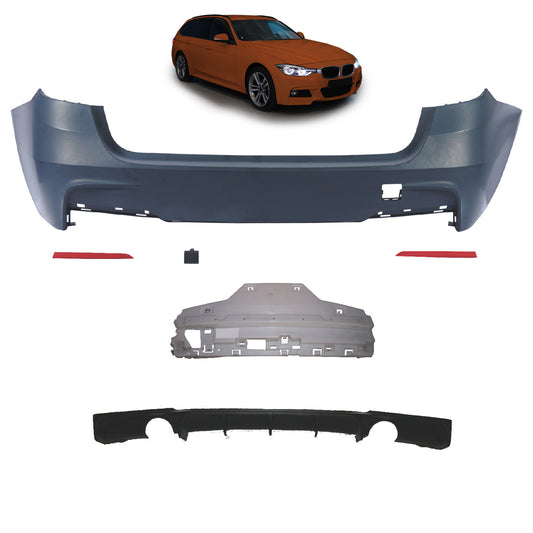 Heckstoßstange Sport mit Diffusor passend für BMW 3 (F31) Touring 2011-2018 – Ansicht 1