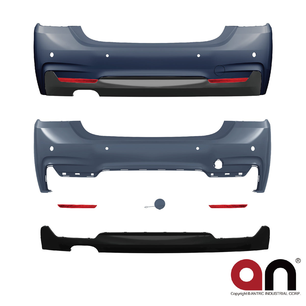 Heckstoßstange mit PDC mit Diffusor passend für BMW 4 Series F32 F33 2013-2020 – Ansicht 2