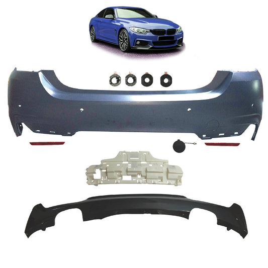 Heckstoßstange Sport mit Diffusor passend für BMW 4 Series F32 F33 2013-2020 – Ansicht 1