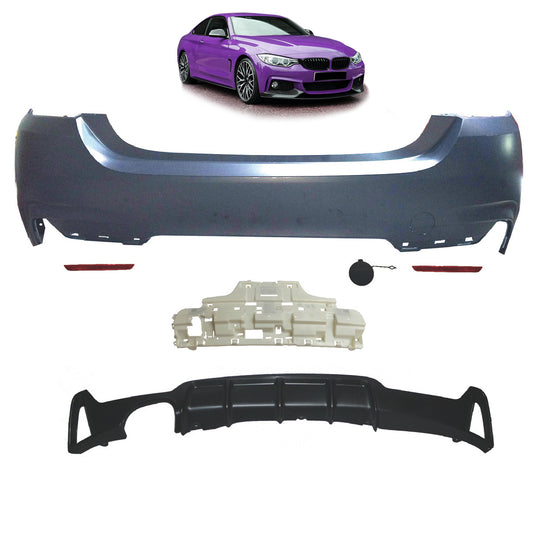 Heckstoßstange Sport mit Diffusor passend für BMW 4 Series F32 F33 2013-2020 – Ansicht 1