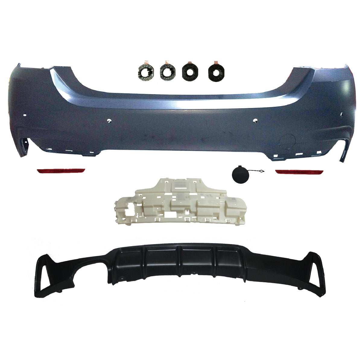 Heckstoßstange Sport mit Diffusor passend für BMW 4 Series F32 F33 2013-2020 – Ansicht 2