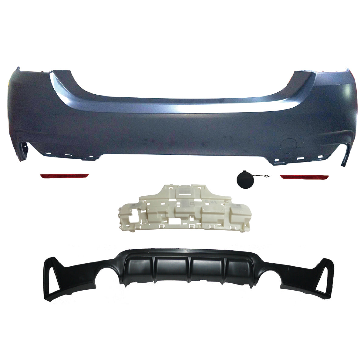 Heckstoßstange Sport mit Diffusor passend für BMW 4 Series F32 F33 2013-2020 – Ansicht 2