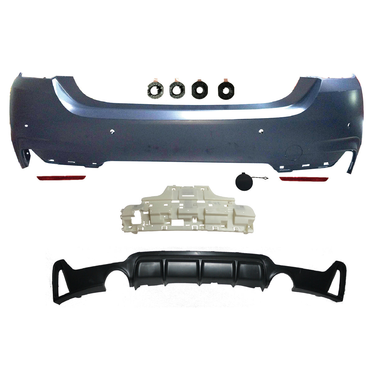 Heckstoßstange Sport mit Diffusor passend für BMW 4 Series F32 F33 2013-2020 – Ansicht 2