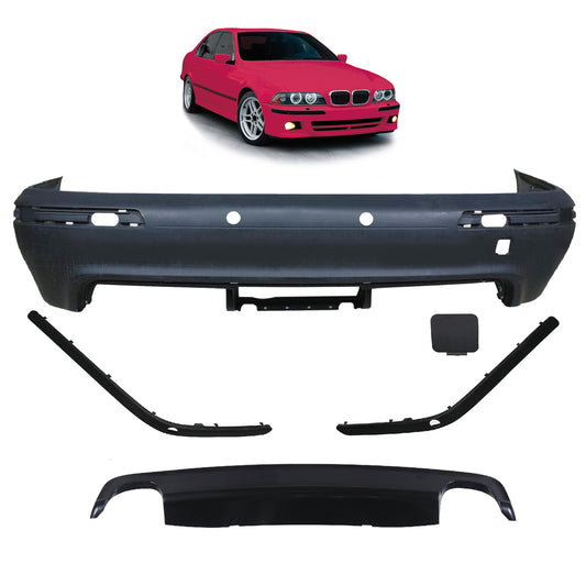 Heckstoßstange Sport mit PDC mit Diffusor passend für BMW 5 (E39) Limousine 1995-2003 – Ansicht 1