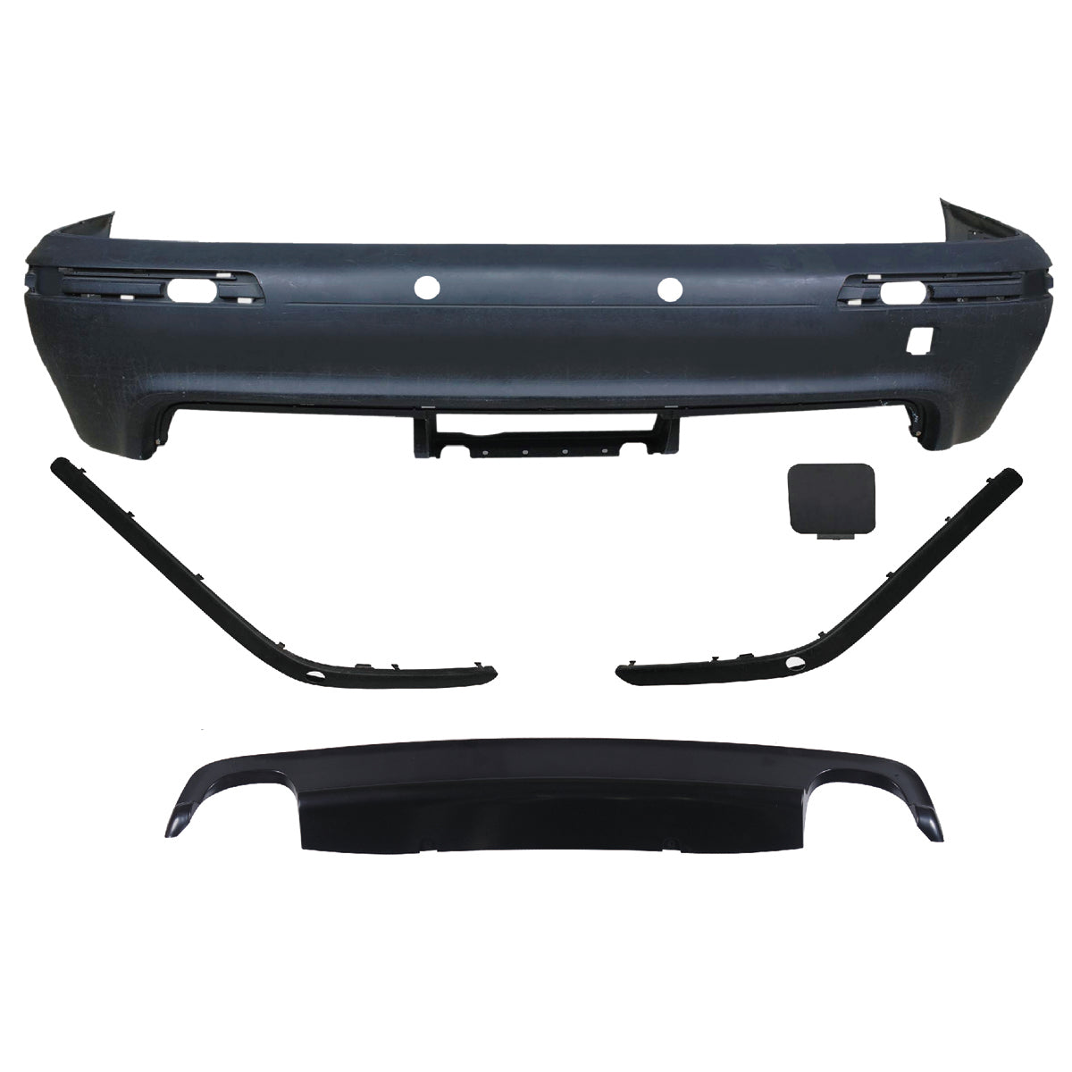 Heckstoßstange Sport mit PDC mit Diffusor passend für BMW 5 (E39) Limousine 1995-2003 – Ansicht 2