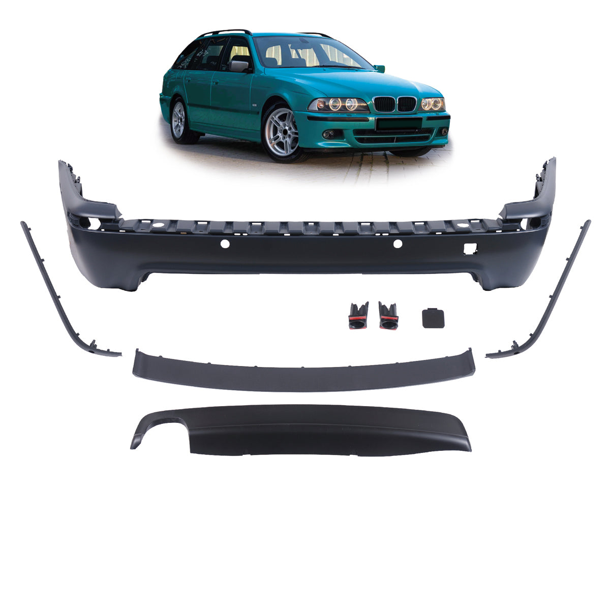 Heckstoßstange M-Tech mit PDC passend für BMW 5er E39 Touring 1995-2003 – Ansicht 1