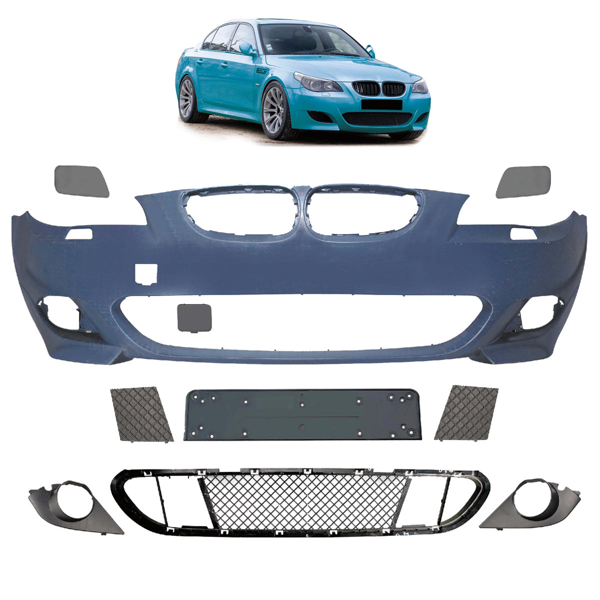 Frontstoßstange Sport mit SRA passend für BMW 5er E60 E61 2003-2010 – Ansicht 1