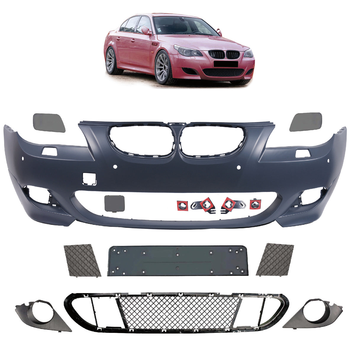 Frontstoßstange M-Tech mit PDC mit SRA passend für BMW 5er E60 E61 2007-2010 – Ansicht 1