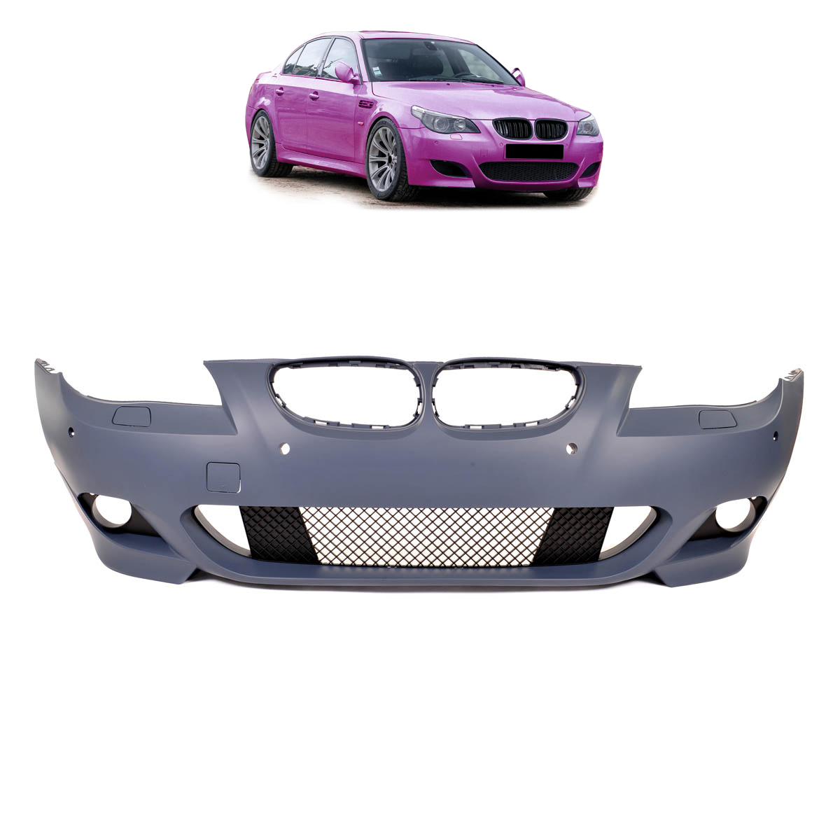 Frontstoßstange mit PDC mit SRA mit Nebelscheinwerfer-Aufnahme passend für BMW 5er E60 E61 2007-2010 – Ansicht 1