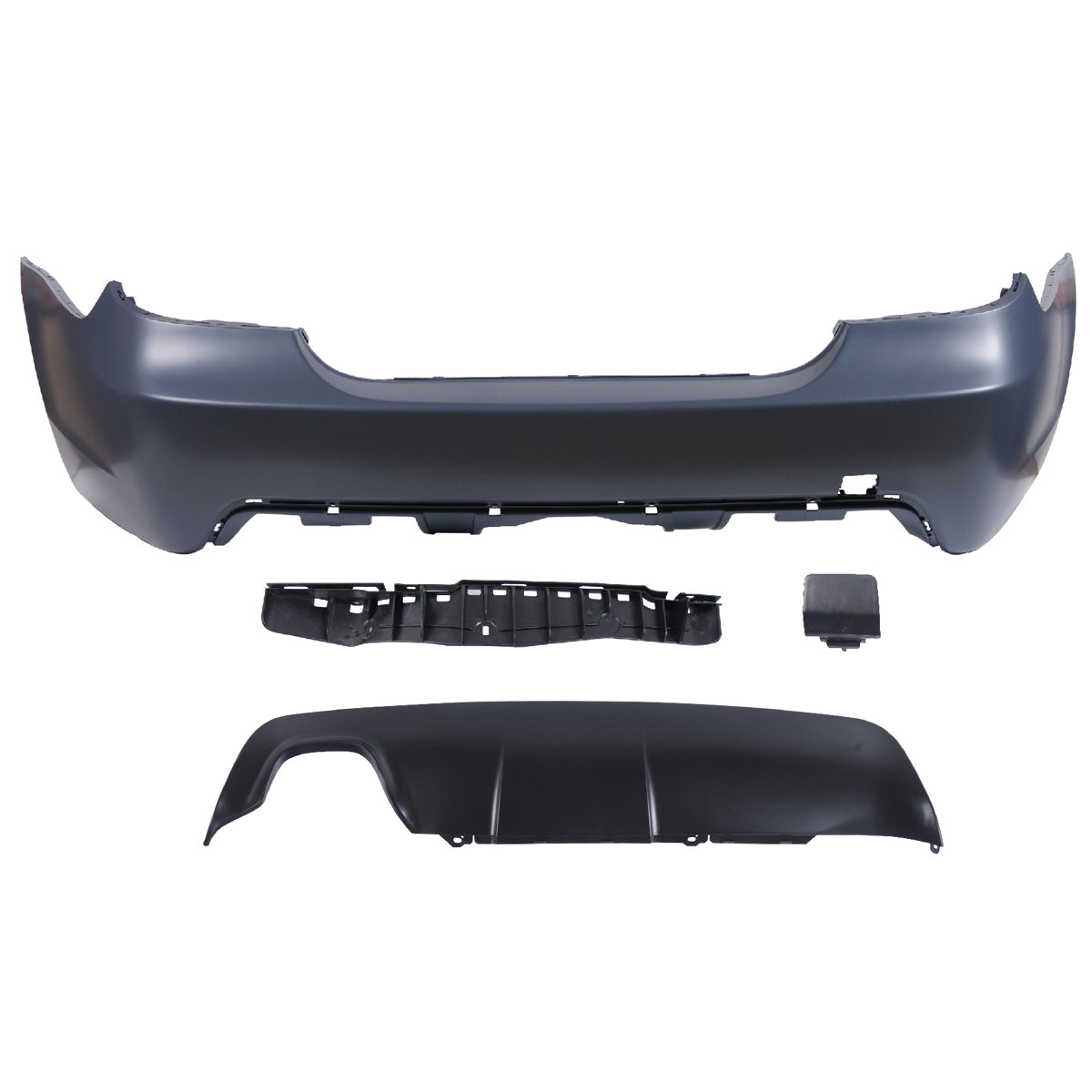 Heckstoßstange Sport mit Diffusor passend für BMW 5 (E60) Limousine 2003-2010 – Ansicht 2