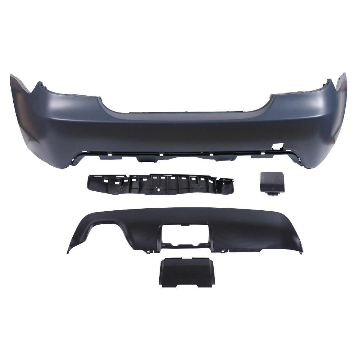 Heckstoßstange mit Diffusor passend für BMW 5 (E60) Limousine 2003-2010 – Ansicht 2