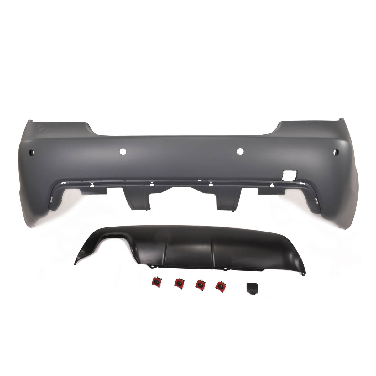 Heckstoßstange M-Tech mit PDC mit Diffusor passend für BMW 5er E60 Limousine 2003-2007 – Ansicht 4