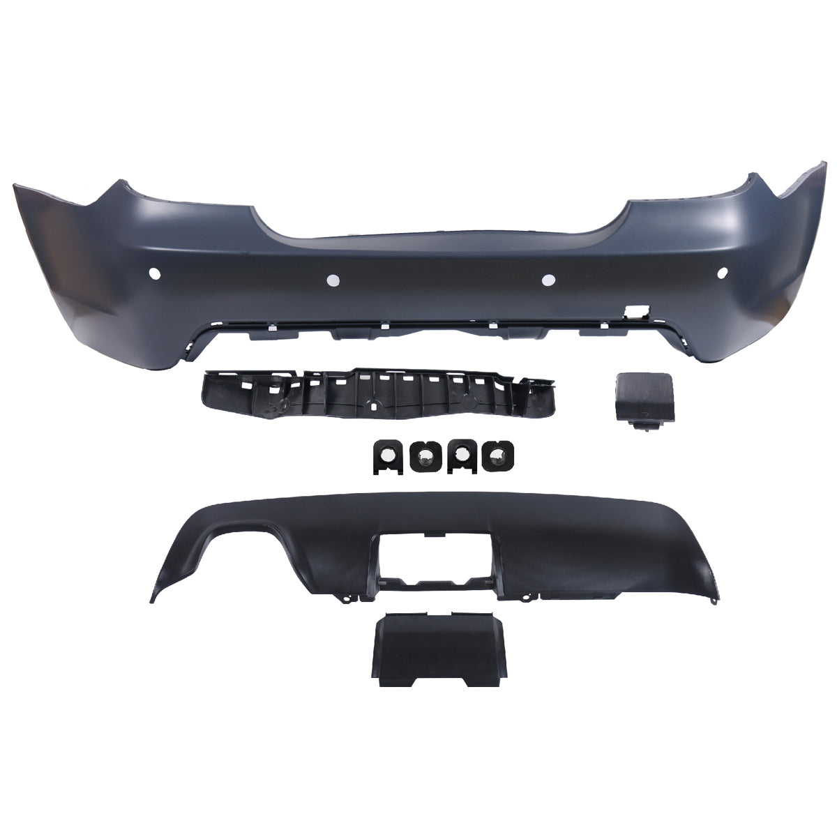 Heckstoßstange Sport mit PDC mit Diffusor passend für BMW 5er E60 2003-2007 – Ansicht 2