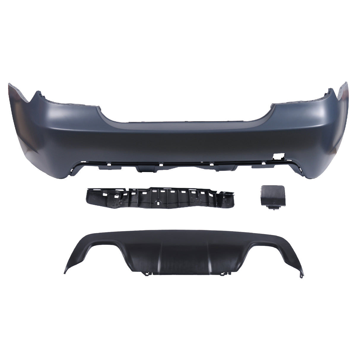 Heckstoßstange Sport mit Diffusor passend für BMW 5er E60 Limousine 2003-2010 – Ansicht 2