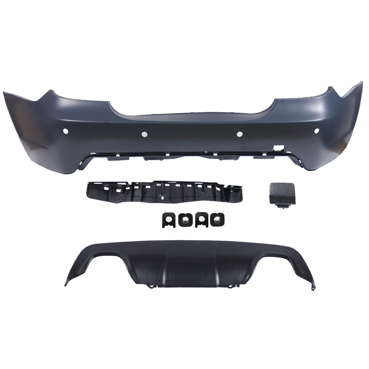 Heckstoßstange Sport mit Diffusor passend für BMW 5er E60 Limousine 2003-2007 – Ansicht 2