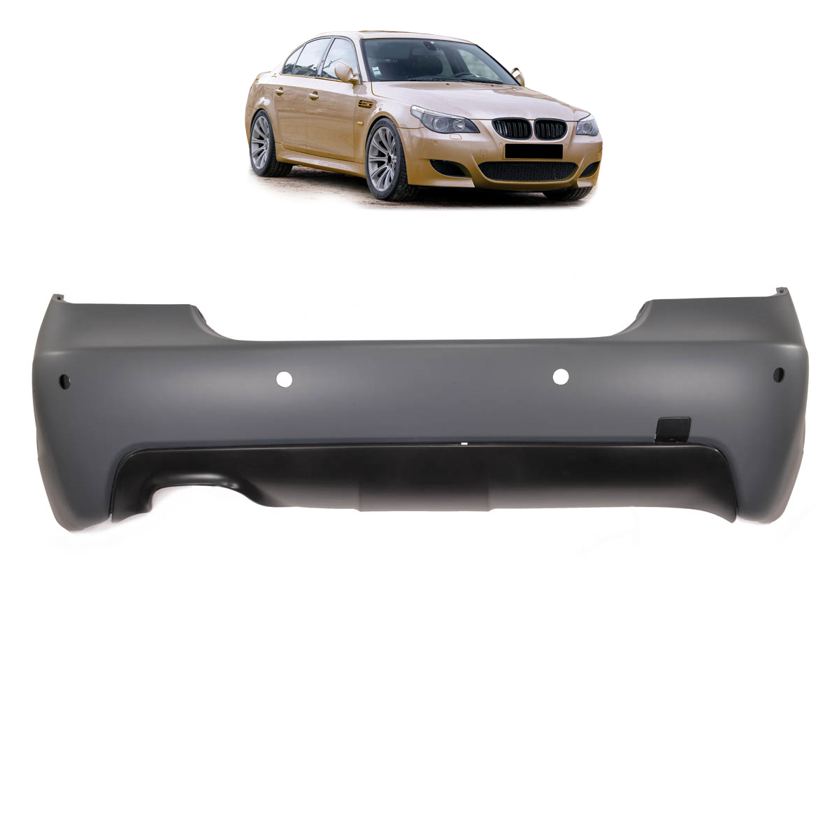 Heckstoßstange M-Tech mit Diffusor passend für BMW 5er E60 Limousine 2007-2010 – Ansicht 1