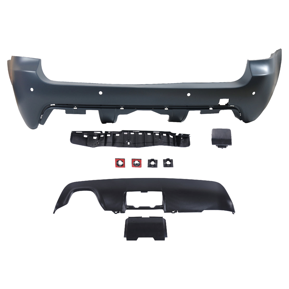 Heckstoßstange Sport mit PDC mit Diffusor passend für BMW 5er E61 2007-2010 – Ansicht 2