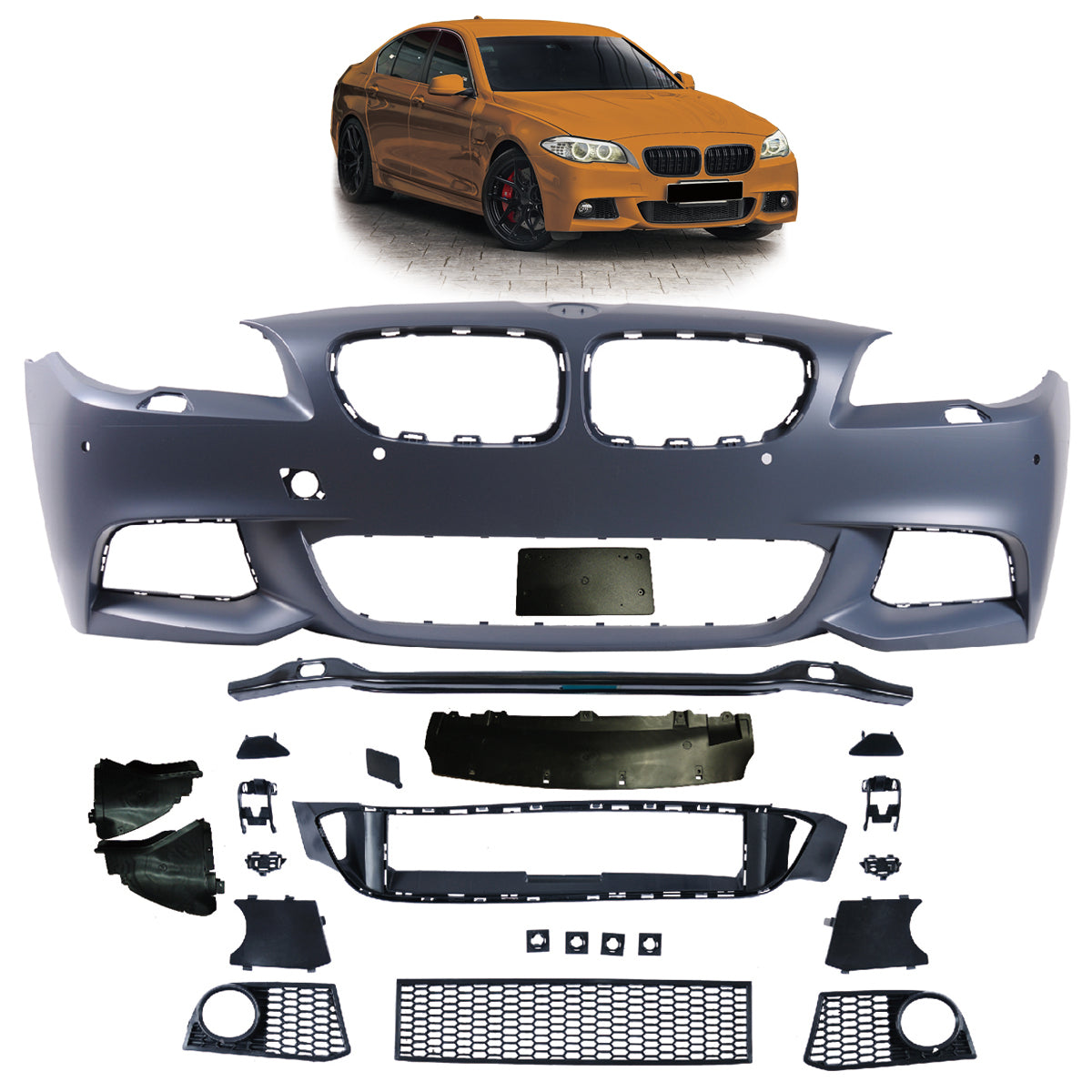 Frontstoßstange Sport mit PDC mit SRA passend für BMW 5er F10 F11 2010-2013 – Ansicht 1