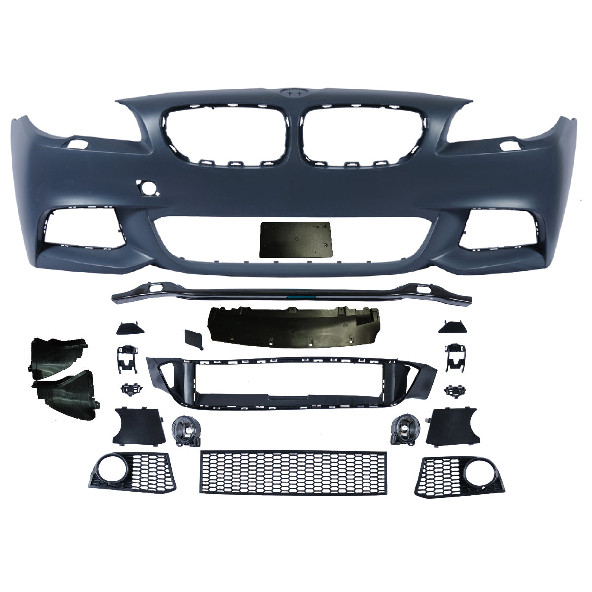 Frontstoßstange Sport mit Nebelscheinwerfer-Aufnahme passend für BMW 5er F10 F11 2010-2013 – Ansicht 2