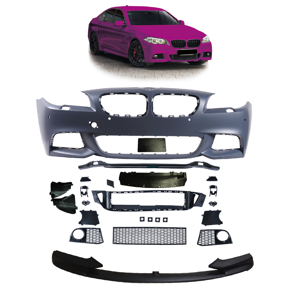 Frontstoßstange Sport mit PDC mit SRA passend für BMW 5er F10 F11 2010-2013 – Ansicht 1