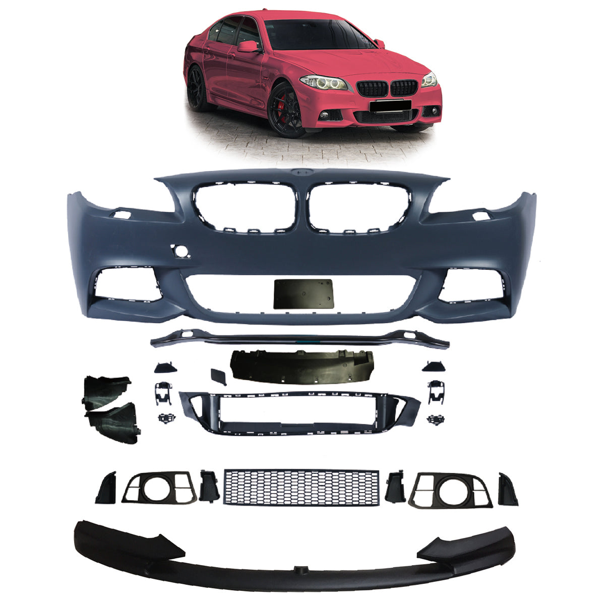 Frontstoßstange Sport mit SRA passend für BMW 5er F10 F11 2013-2017 – Ansicht 1