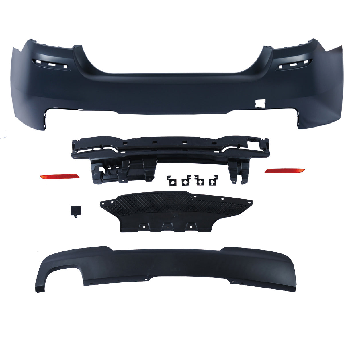 Heckstoßstange Sport mit Diffusor passend für BMW 5 (F10) Limousine 2010-2017 – Ansicht 2