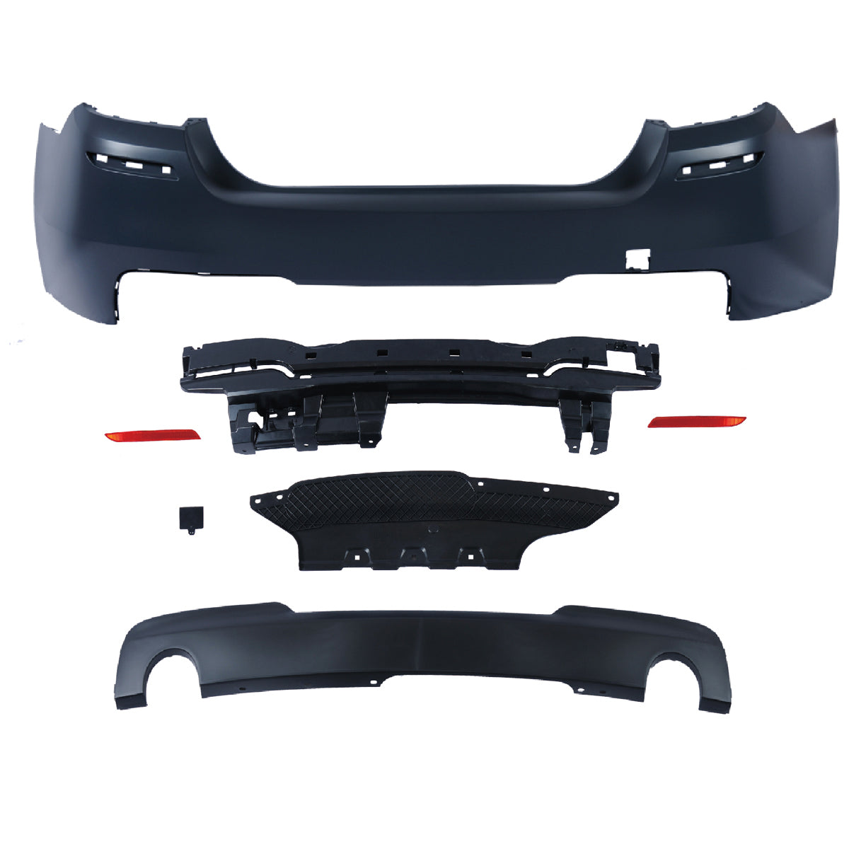 Heckstoßstange Sport mit Diffusor passend für BMW 5er (F10) Limousine 2010-2017 – Ansicht 2