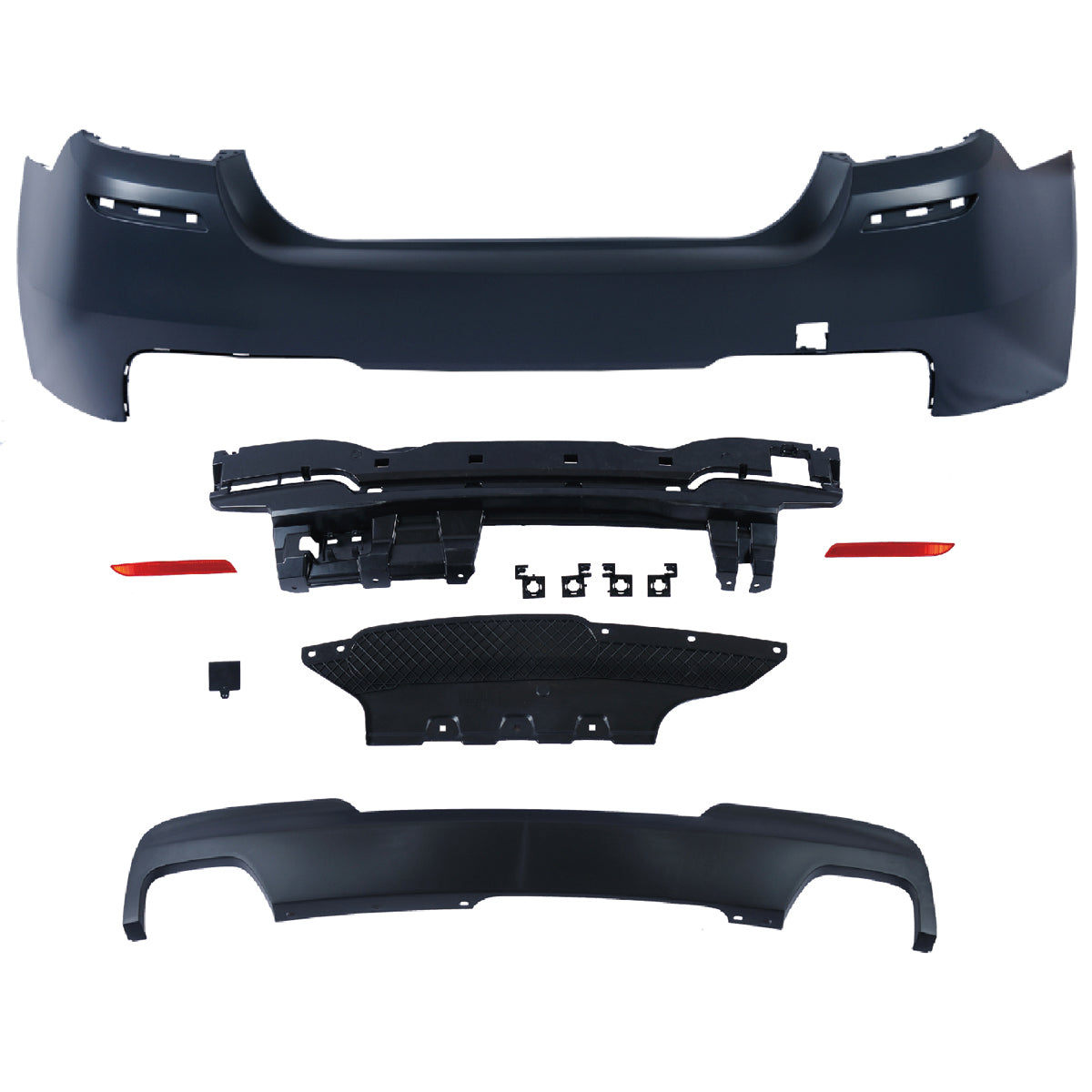 Heckstoßstange Sport mit Diffusor passend für BMW 5 (F10) Limousine 2010-2017 – Ansicht 2