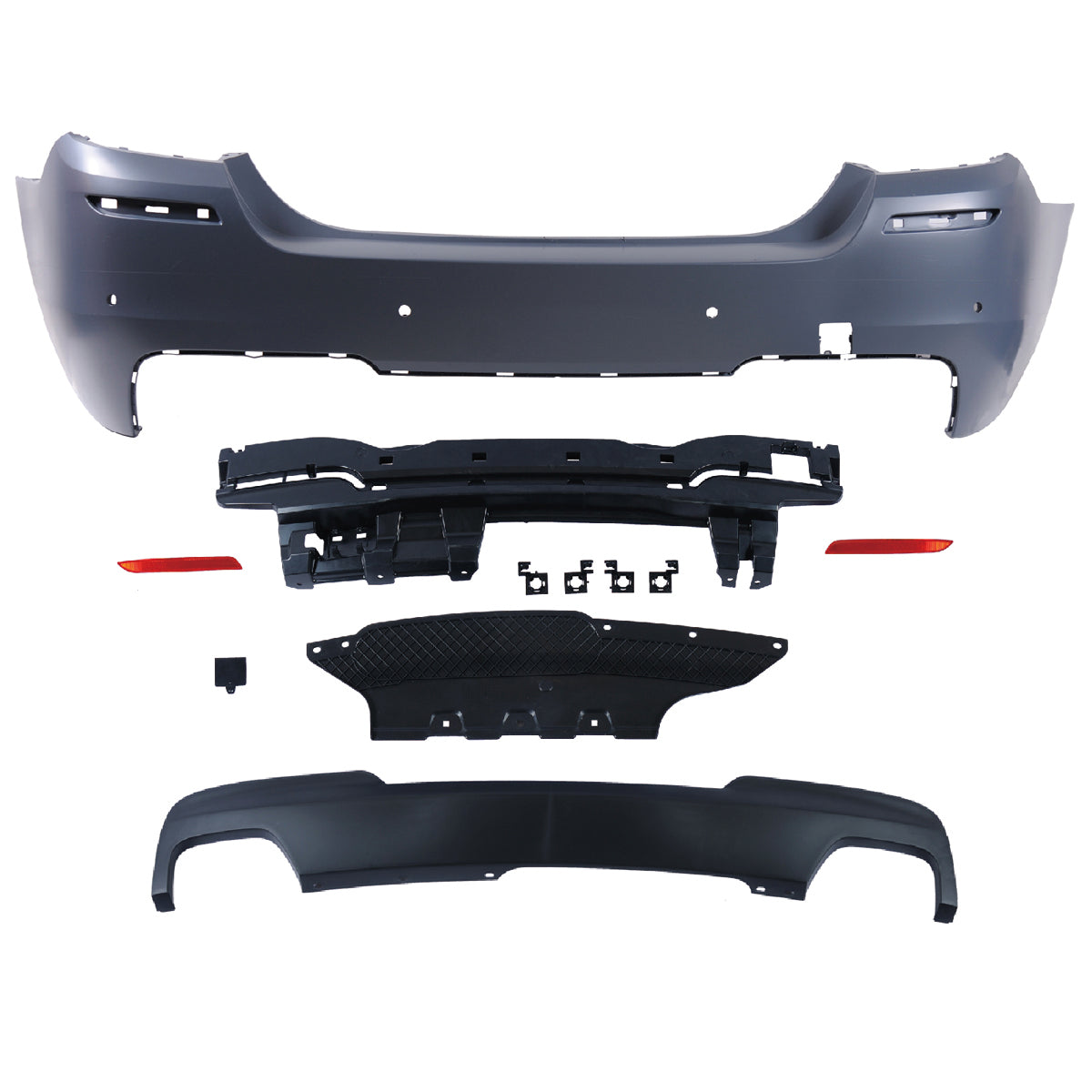 Heckstoßstange Sport mit Diffusor passend für BMW 5 (F10) Limousine 2010-2017 – Ansicht 2
