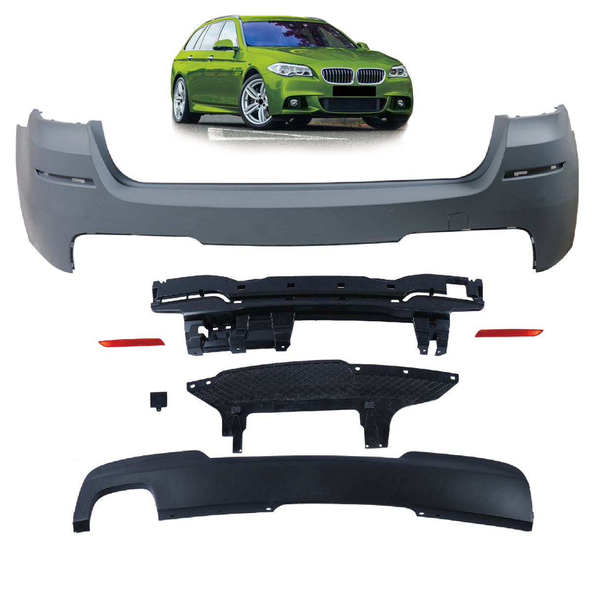 Heckstoßstange Sport mit Diffusor passend für BMW 5er F11 Touring 2010-2017 – Ansicht 1