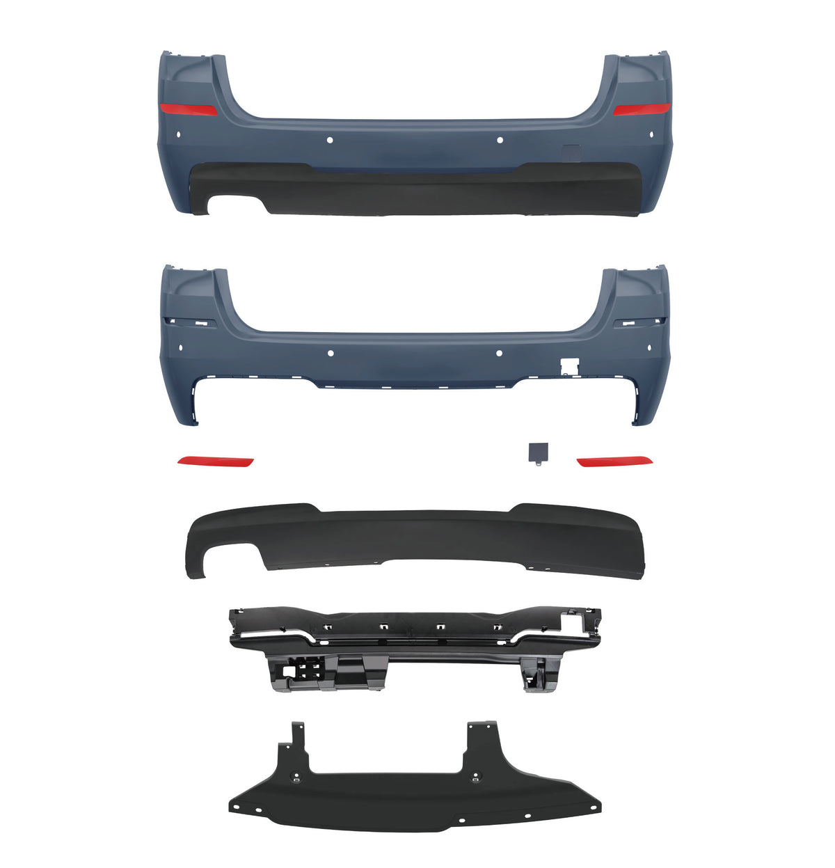 Heckstoßstange mit PDC mit Diffusor passend für BMW 5er F11 Touring 2010-2017 – Ansicht 2