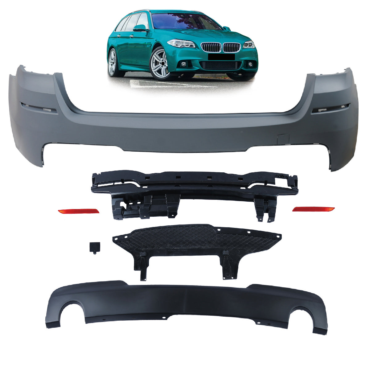 Heckstoßstange Sport mit Diffusor passend für BMW 5er F11 Touring 2010-2017 – Ansicht 1