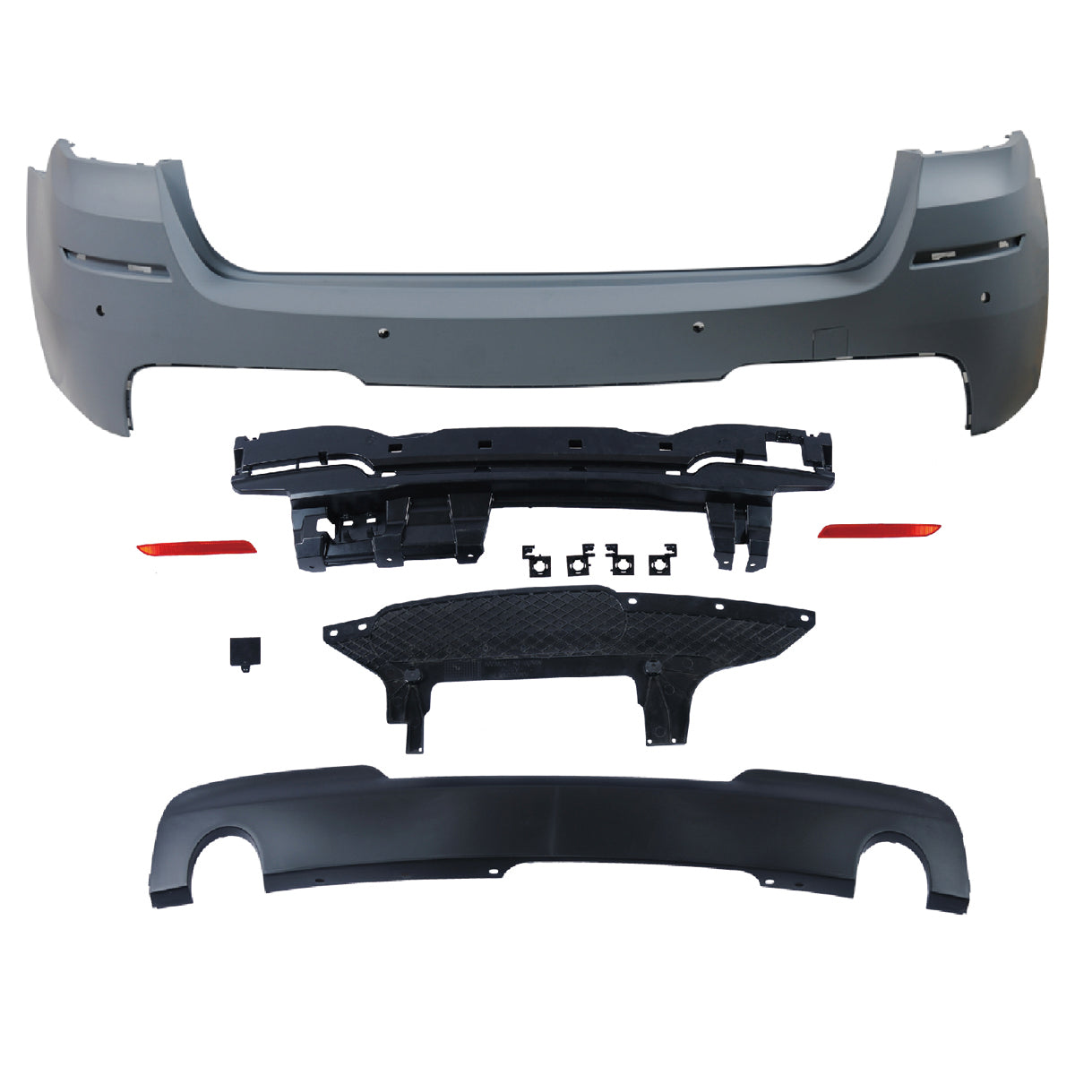 Heckstoßstange M-Tech mit PDC mit Diffusor passend für BMW 5er F11 Touring 2010-2017 – Ansicht 2